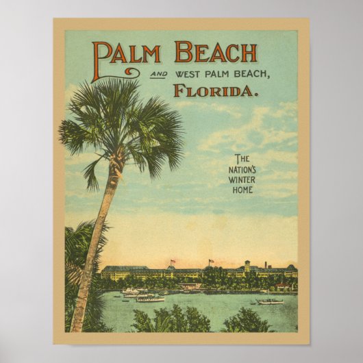 Poster Palm Beach Floride Tourisme Vintage (Devant)