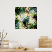 Poster Palm Feuille moderne Tropical Abstract Design (Cuisine)