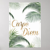 Poster Palm Feuilles Carpe Diem (Devant)