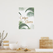 Poster Palm Feuilles Carpe Diem (Cuisine)