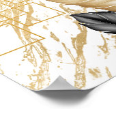 Poster Palm noir et or Feuilles Tropical Printable Art (Coin)