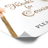 Poster Palm séché Feuilles Pampas Grass Merci d'être venu (Coin)