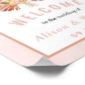 Poster Palm séché pampas herbe rose doux mariage d'accuei (Coin)