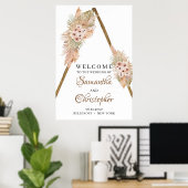 Poster Palm Séché tendance Pampas Grass Arche en Bois Acc (Bureau à domicile)