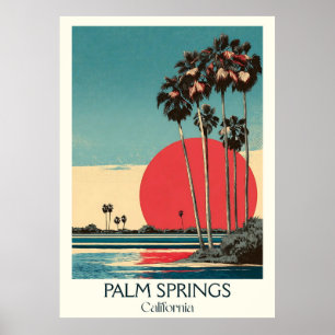 Poster Palm Springs California Art Print   Mi-siècle