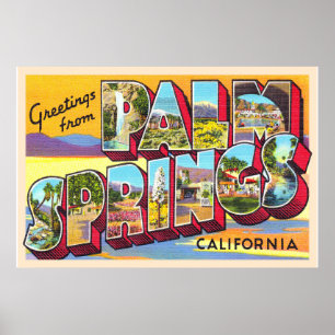 Poster Palm Springs California CA Grande Lettre carte pos