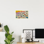 Poster Palm Springs Carte Rétro Imprimer (Bureau à domicile)