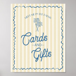 Poster Palm Springs Jaune Pastel Beach Cartes & Cadeaux