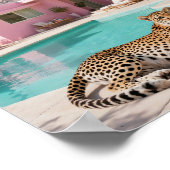 Poster Palm Springs Leopard Retro Moderne du milieu du si (Coin)