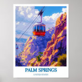 Poster Palm Springs Print - Palm Springs Aerial Tramway  (Devant)