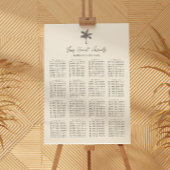 Poster Palm Tree Beach Wedding 16 Table Seating Chart