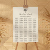 Poster Palm Tree Beach Wedding 30 Table Seating Chart