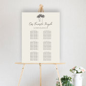 Poster Palm Tree Beach Wedding 6 Table Seating Chart