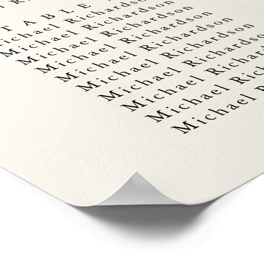 Poster Palm Tree Beach Wedding 9 Table Seating Chart (Coin)