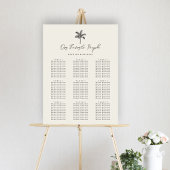 Poster Palm Tree Beach Wedding 9 Table Seating Chart
