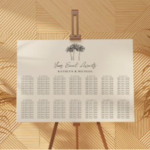 Poster Palm Tree Destination Mariage 14 Table Seating