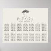 Poster Palm Tree Destination Mariage 14 Table Seating (Devant)