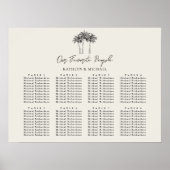 Poster Palm Tree Destination Mariage 8 Table Seating (Devant)
