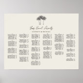 Poster Palm Tree Destination Mariage Siège Alphabétique (Devant)