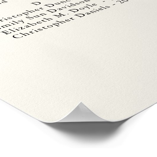 Poster Palm Tree Destination Mariage Siège Alphabétique (Coin)