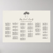 Poster Palm Tree Destination Mariage Siège Alphabétique (Devant)