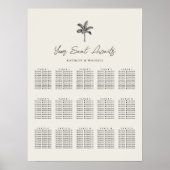 Poster Palm Tree Destination Wedding 15 Seating Chart (Devant)