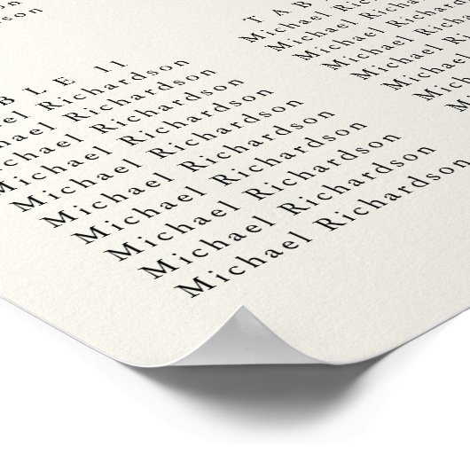 Poster Palm Tree Destination Wedding 15 Seating Chart (Coin)