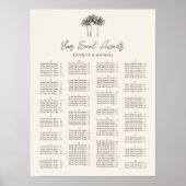 Poster Palm Tree Minimaliste Mariage Siège Alphabétique (Devant)