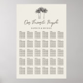 Poster Palm Tree Modern Mariage 30 Table Seating Chart (Devant)