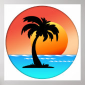 Poster Palm Tree Sunset (Devant)