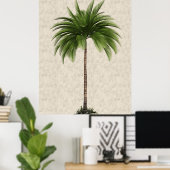 Poster Palm Tree Vintage Tropical Elégant Marbre (Bureau à domicile)