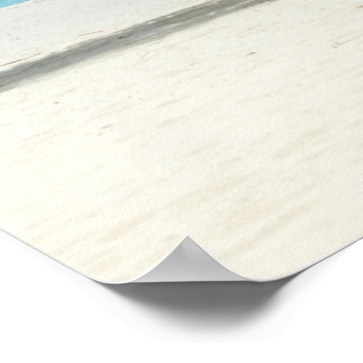 Poster Palm Trees Plage Mer Bleue Ciel Jour ensoleillé (Coin)