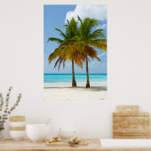 Poster Palm Trees Plage Mer Bleue Ciel Jour ensoleillé (Cuisine)