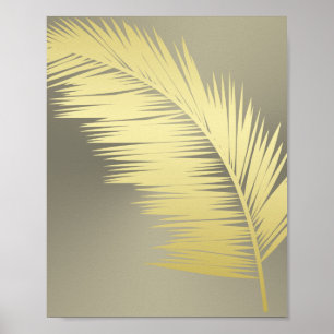 Poster Palm Tropical d'or feuille