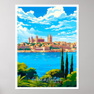 Poster Palma de Mallorca Espagne Voyage Art vintage