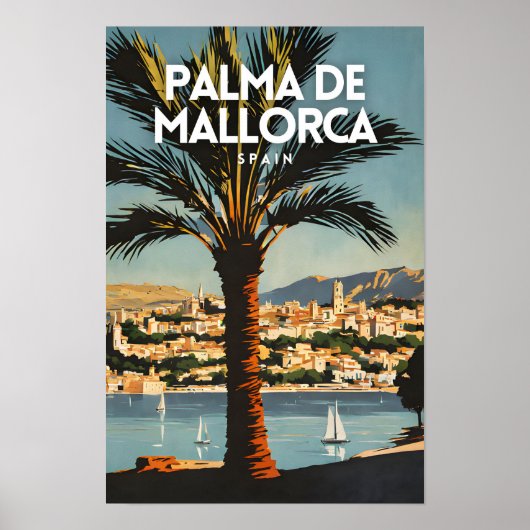 Poster Palma De Mallorca Nostalgale Espagne Retro Voyage (Devant)