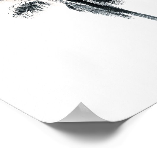 Poster palmbomen | Roze 8 x 10 (Hoek)