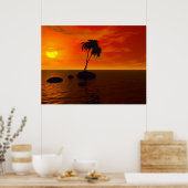 Poster Palme de coucher de soleil (Cuisine)