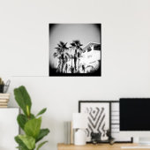 Poster Palme noire et blanche (Bureau à domicile)