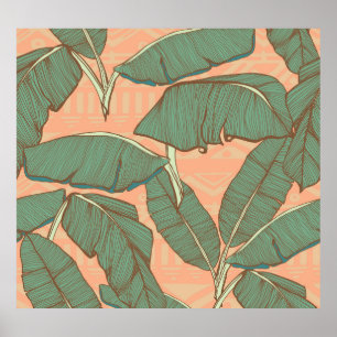 Poster Palme Tropicale : Arrière - plan feuille transpare