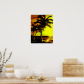 Poster Palmes de coco au coucher du soleil (Cuisine)