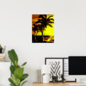 Poster Palmes de coco au coucher du soleil (Bureau à domicile)