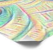 Poster Palmier arc-en-ciel Abstrait (Coin)