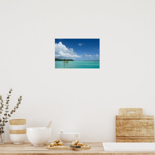 Poster Palmier dans la lagune de Bora Bora (Cuisine)