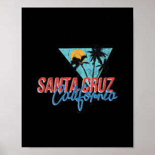Poster Palmier de Californie Santa Cruz Beach Vacances d'