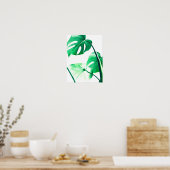 Poster Palmier de Monstera feuille tropical moderne aquar (Cuisine)