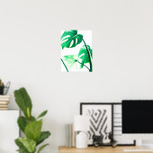 Poster Palmier de Monstera feuille tropical moderne aquar (Bureau à domicile)