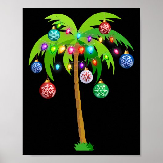 Poster Palmier de Noël Hawaï Noël Tropical Xmas Coconut L (Devant)