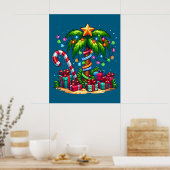 Poster Palmier de Noël tropical (Cuisine)