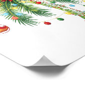 Poster Palmier de Noël tropical avec lumières et ornam (Coin)